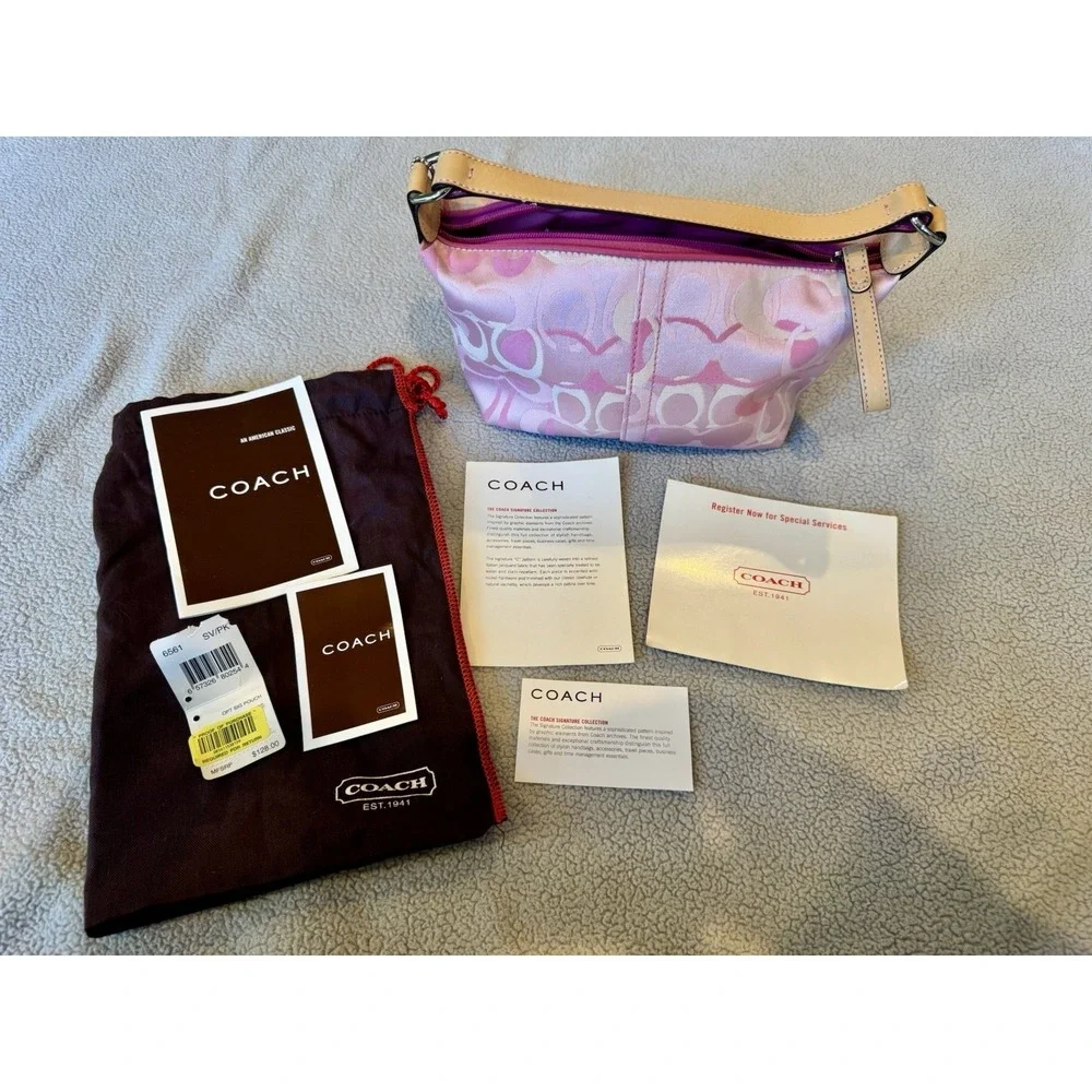 Coach 6561 Pink Optic Signature Mini Hobo Shoulder Bag NWOT Y2K Canvas